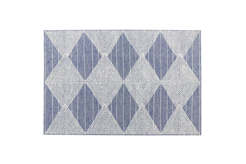 Datca Ullmatta 140x200 cm - Blå - Textil & mattor - Mattor - Modern matta - Ullmatta