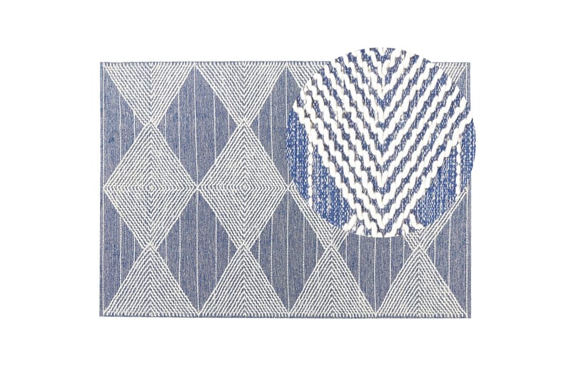 Datca Ullmatta 160x230 cm - Blå - Textil & mattor - Mattor - Modern matta - Ullmatta