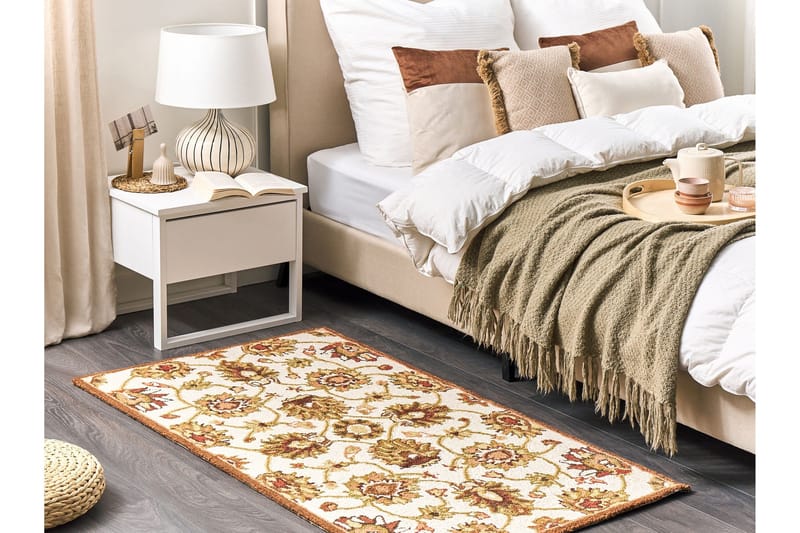Ezine Ullmatta 80x150 cm Kvadratisk - Beige - Textil & mattor - Mattor - Modern matta - Ullmatta