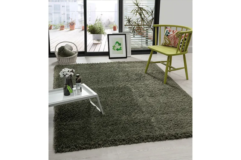 Floki Ryamatta 160x230 cm Rektangulär - Smaragdgrön - Textil & mattor - Mattor - Modern matta - Ryamatta & luggmatta