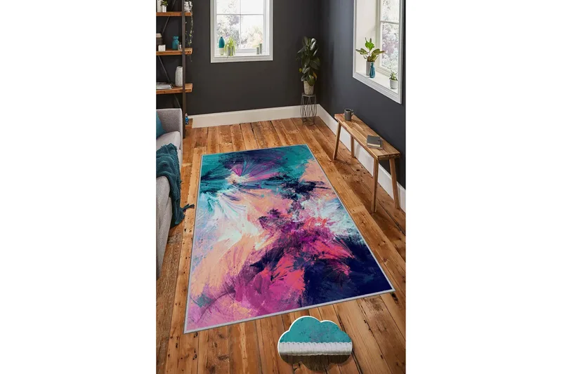 Homefesto Matta 100x200 cm - Multifärgad - Textil & mattor - Mattor - Modern matta - Friezematta