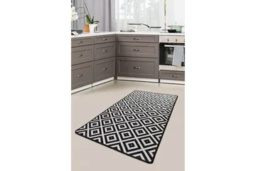 Umukara Entrematta 100x300 cm - Svart/Vit - Textil & mattor - Mattor - Modern matta - Gångmattor