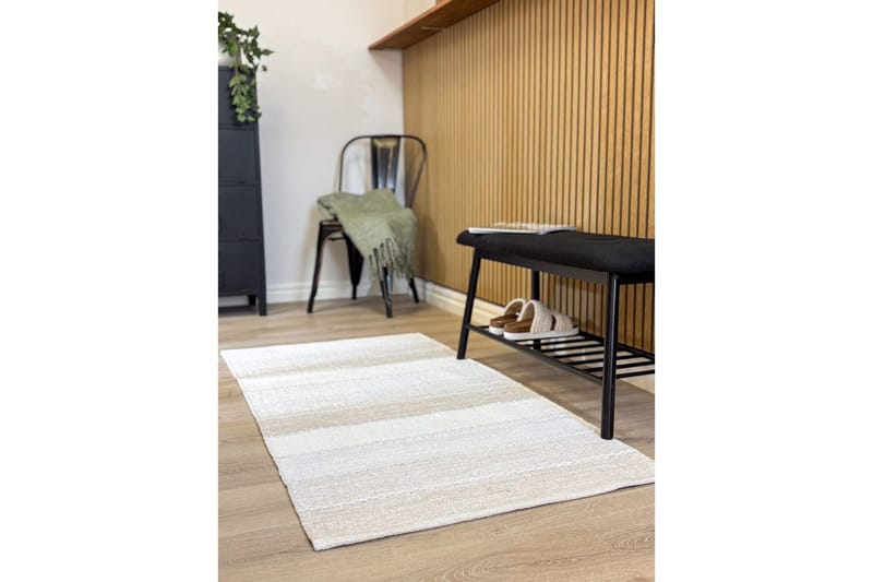 Garnmatta Båstad - 75x220 cm, Creme - Textil & mattor - Mattor - Modern matta - Bomullsmatta
