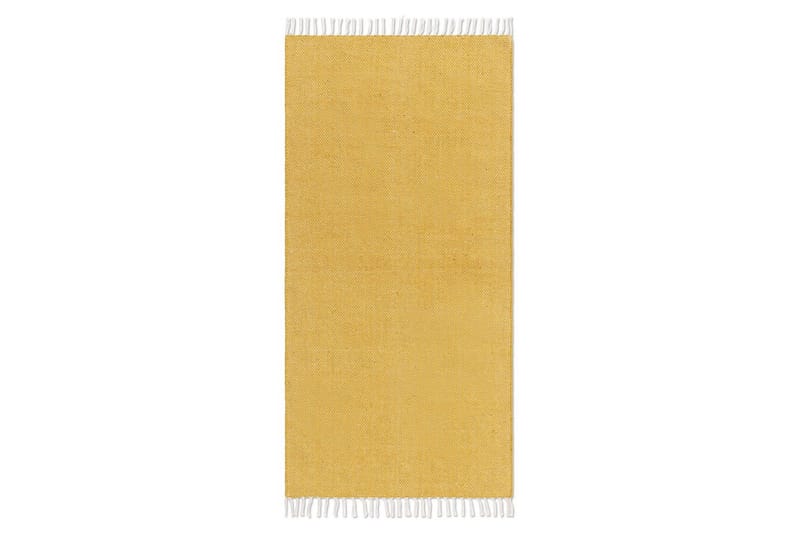 Garnmatta Line - 75x220 cm, Gul - Textil & mattor - Mattor - Modern matta - Bomullsmatta