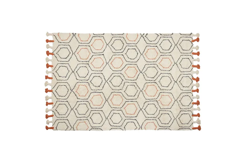 Hajipur Ryamatta 140x200 cm - Beige - Textil & mattor - Mattor - Modern matta - Bomullsmatta
