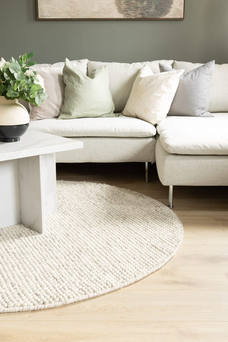 Handvävd Matta Bubble Rund 120 cm - IvoryMelange - Textil & mattor - Mattor - Modern matta - Ullmatta