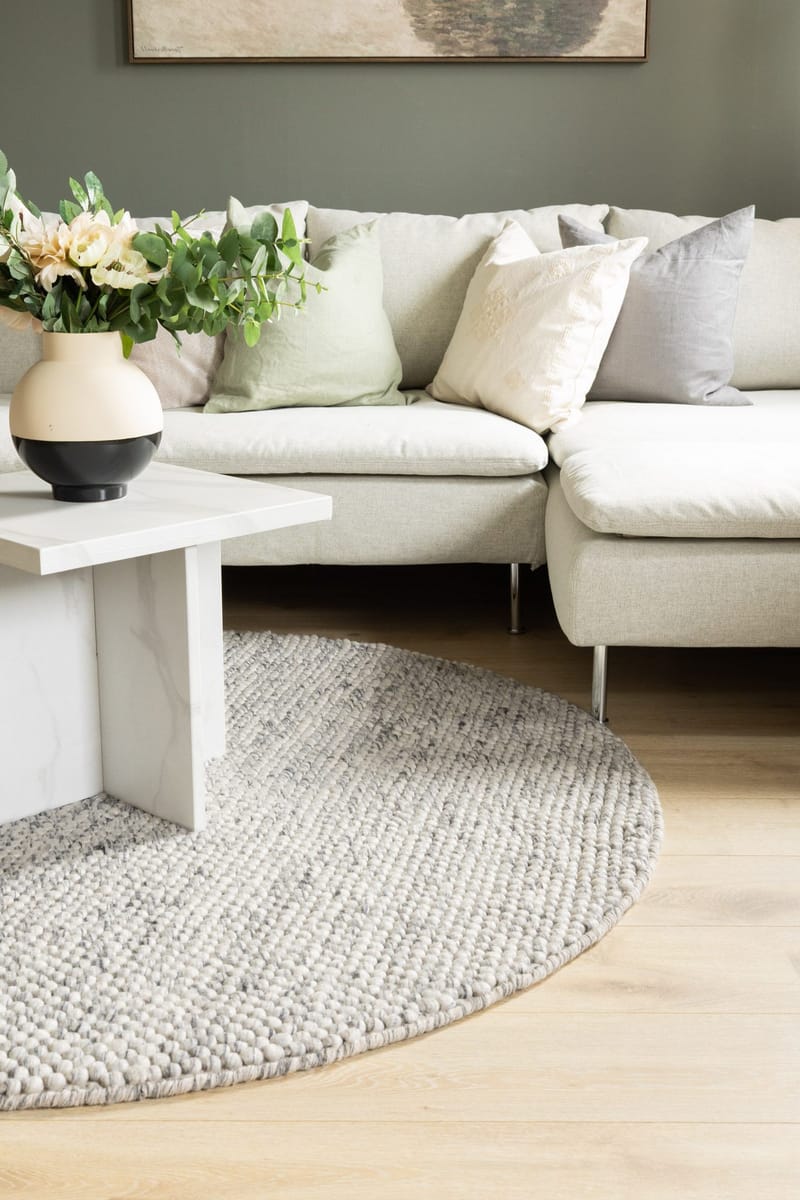 Handvävd Matta Bubble Rund 200 cm - Grå Melange - Textil & mattor - Mattor - Modern matta - Ullmatta