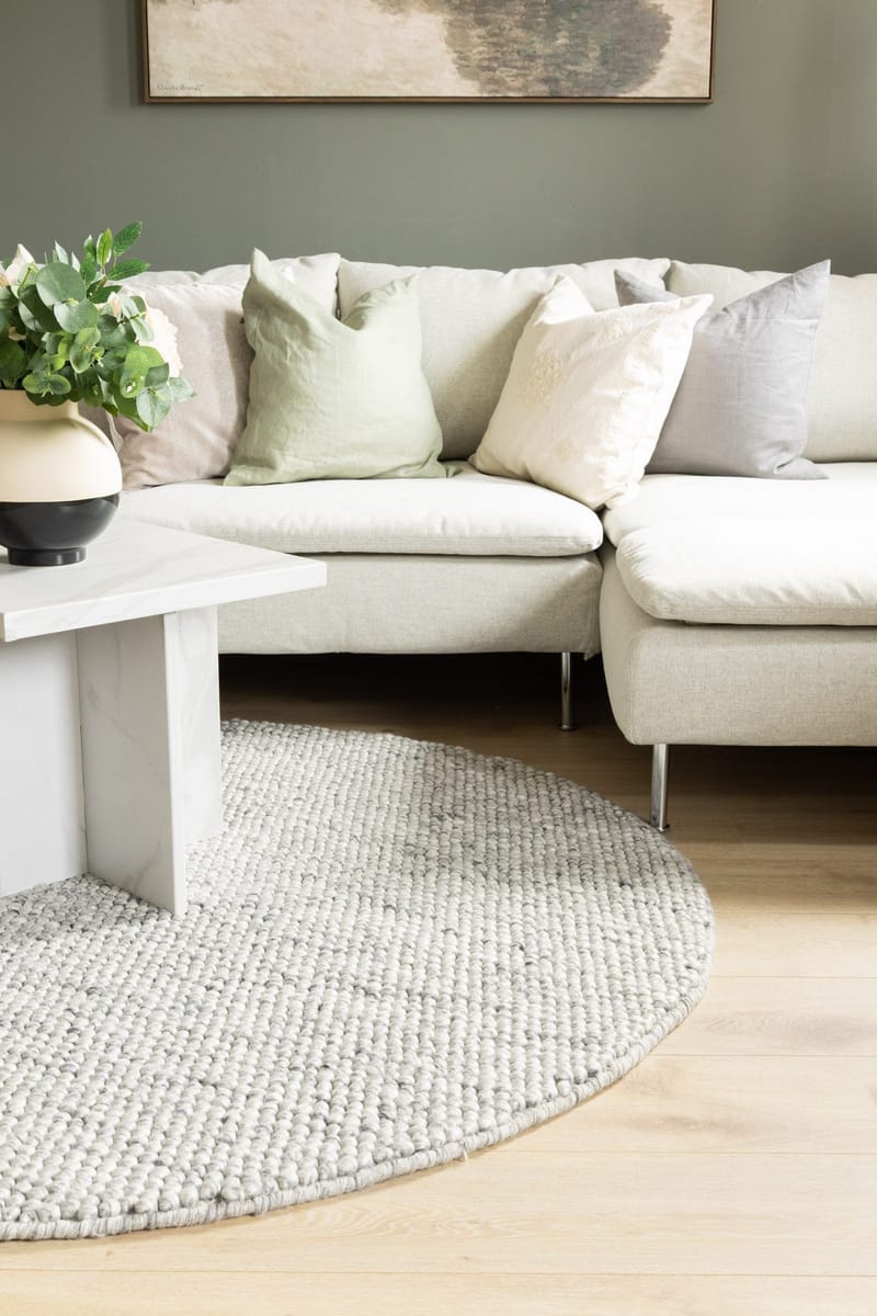 Handvävd Matta Bubble Rund 200 cm - Grå - Textil & mattor - Mattor - Modern matta - Ullmatta