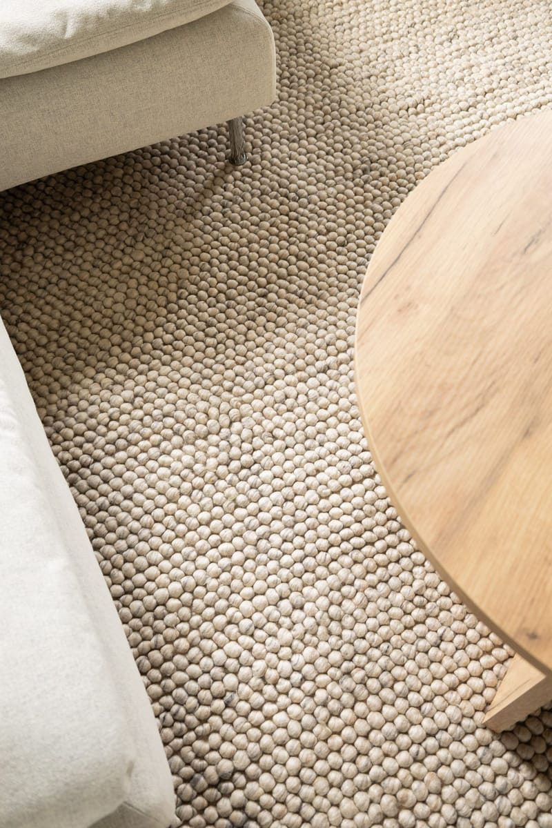 Handvävd Matta Bubble Rund 300 cm - Sand - Textil & mattor - Mattor - Modern matta - Ullmatta
