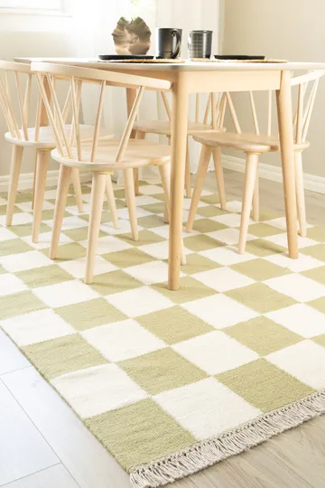Handvävd Matta Nordic Check 140x200 cm - Grön - Textil & mattor - Mattor - Modern matta - Ullmatta
