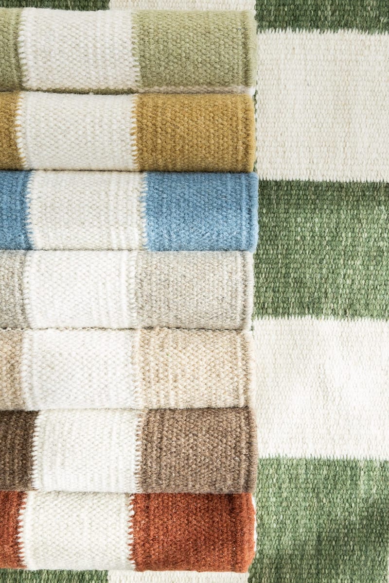 Handvävd Matta Nordic Check 140x200 cm - Grön - Textil & mattor - Mattor - Modern matta - Ullmatta