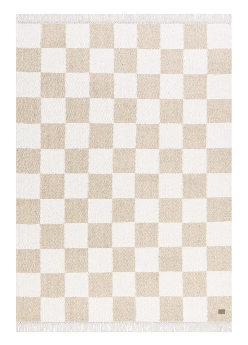 Handvävd Matta Nordic Check 140x200 cm, Linne