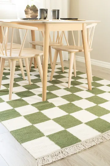 Handvävd Matta Nordic Check 160x230 cm - Smaragdgrön - Textil & mattor - Mattor - Modern matta - Ullmatta