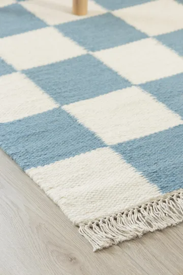 Handvävd Matta Nordic Check 200x300 cm - Duvblå - Textil & mattor - Mattor - Modern matta - Ullmatta