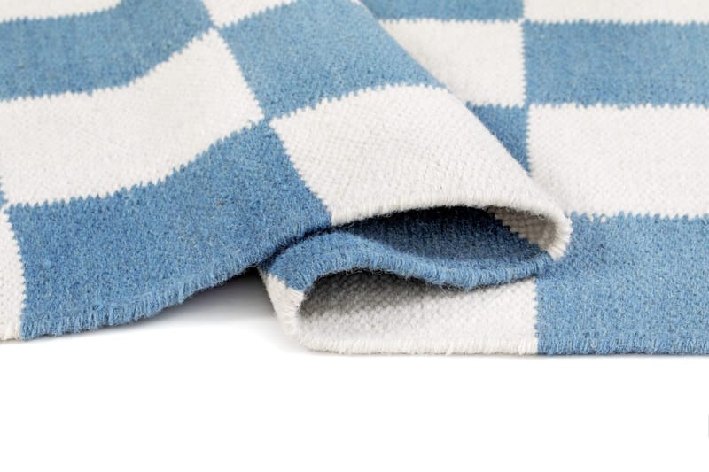 Handvävd Matta Nordic Check 200x300 cm - Duvblå - Textil & mattor - Mattor - Modern matta - Ullmatta