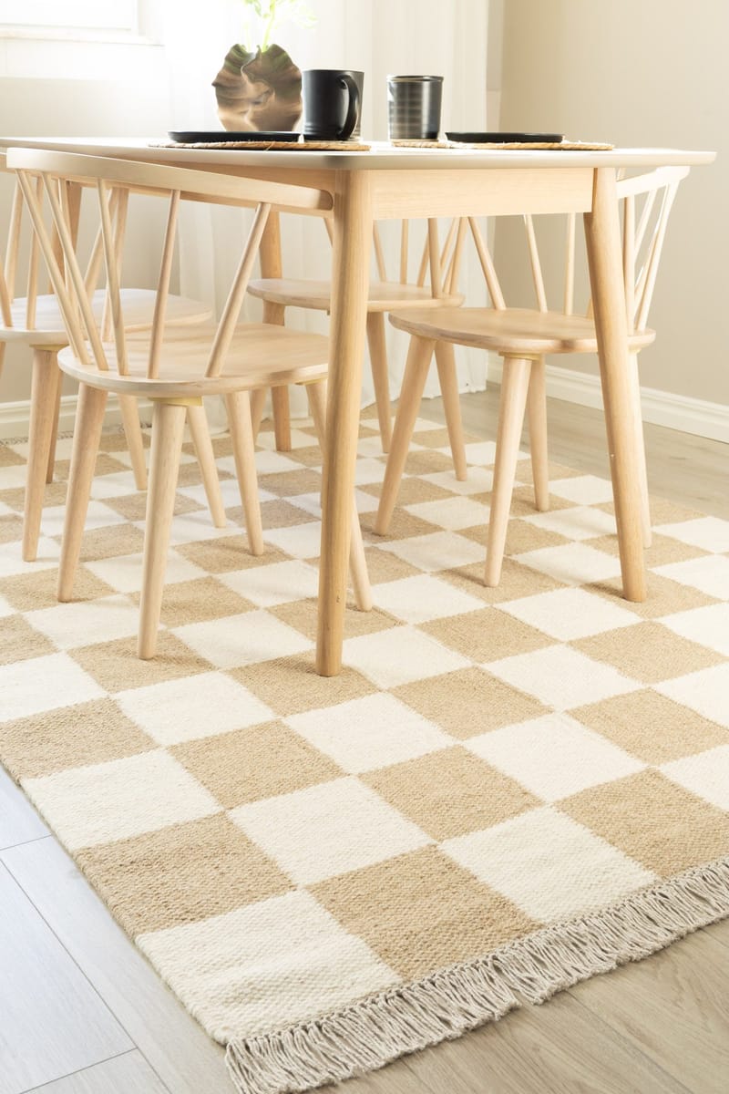 Handvävd Matta Nordic Check 200x300 cm - Linne - Textil & mattor - Mattor - Modern matta - Ullmatta