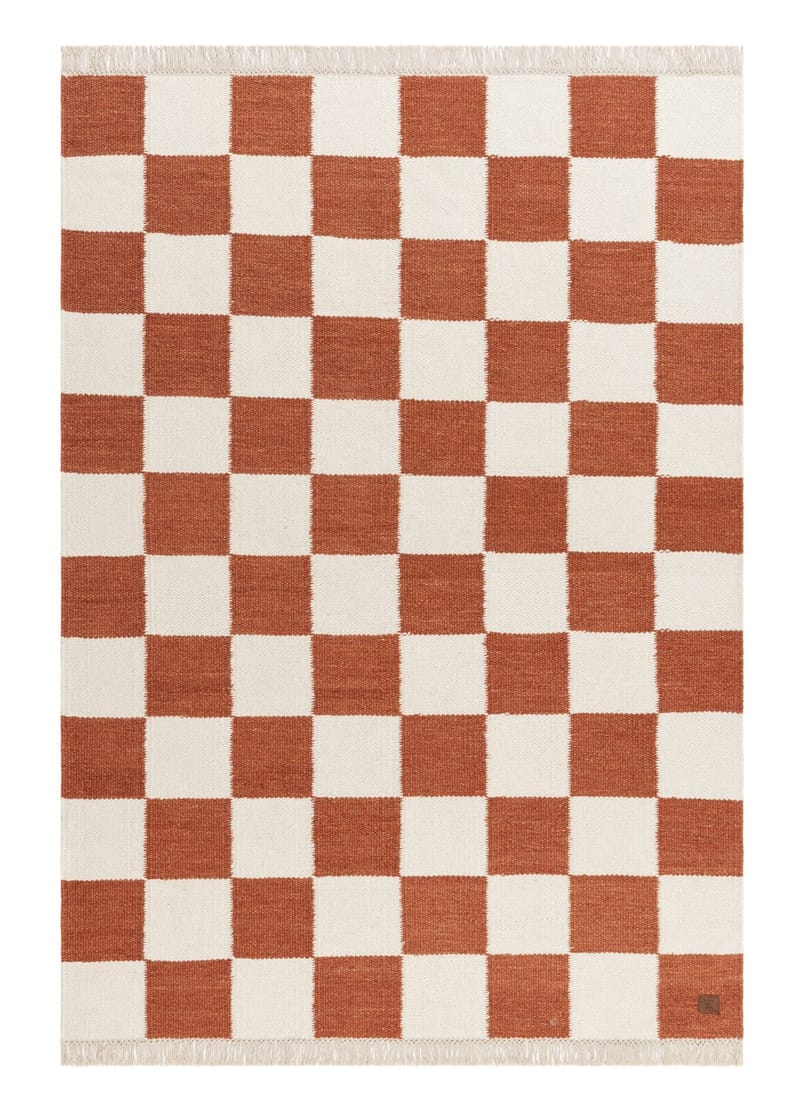 Handvävd Matta Nordic Check 200x300 cm, Terracotta