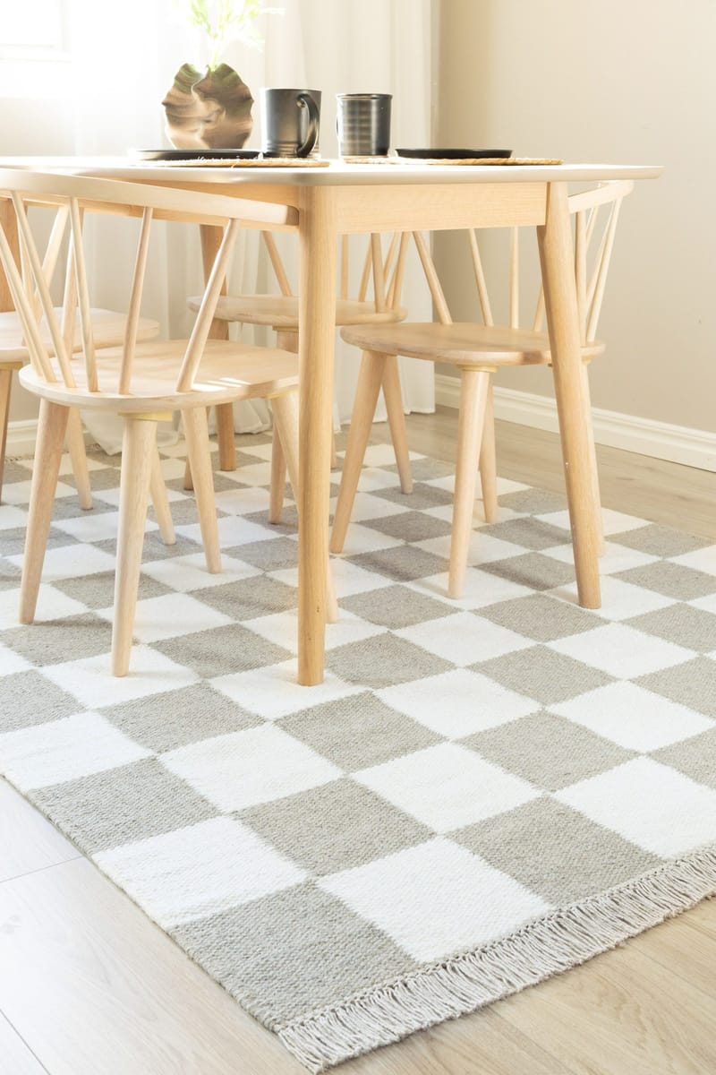 Handvävd Matta Nordic Check 240x340 cm - Grå - Textil & mattor - Mattor - Modern matta - Ullmatta