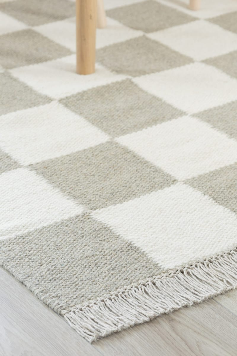 Handvävd Matta Nordic Check 240x340 cm - Grå - Textil & mattor - Mattor - Modern matta - Ullmatta