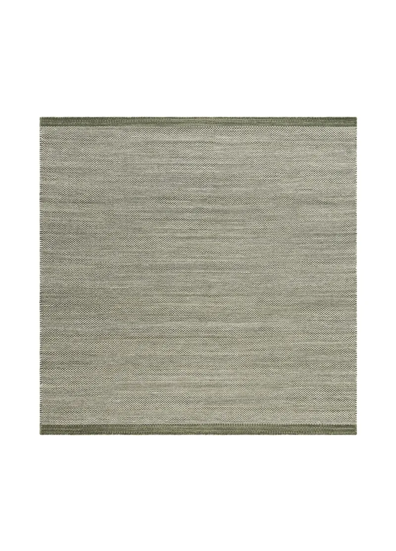 Handvävd Matta Sandhamn Kvadratisk 200x200 cm, Grön