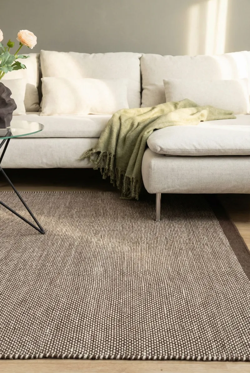 Handvävd Matta Sandhamn Kvadratisk 250x250 cm - Choklad - Textil & mattor - Mattor - Modern matta - Ullmatta