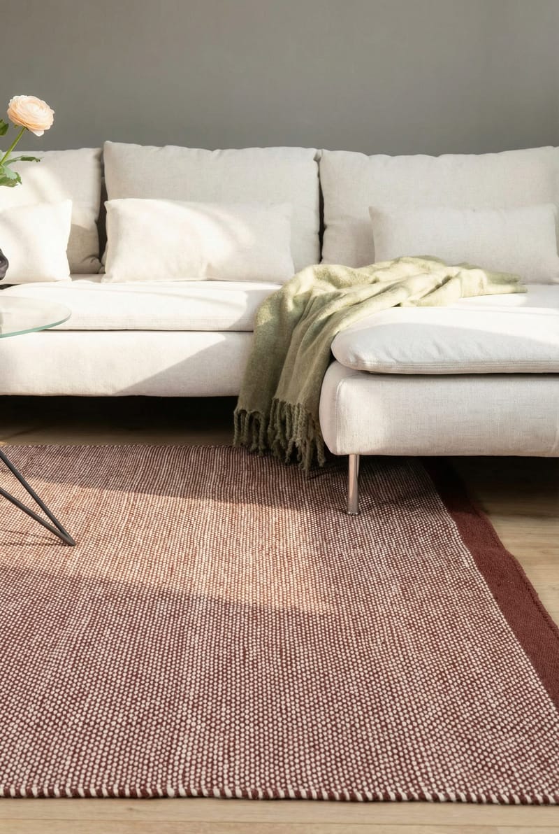 Handvävd Matta Sandhamn Kvadratisk 250x250 cm - Marsala - Textil & mattor - Mattor - Modern matta - Ullmatta