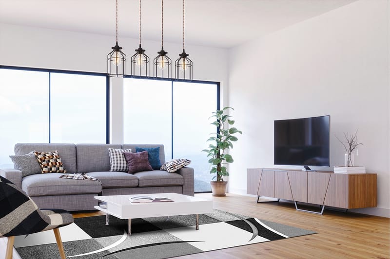London Patch Friezematta 200x290 - Svart - Textil & mattor - Mattor - Modern matta - Wiltonmattor