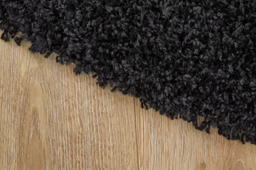 Lounge Ryamatta 200 cm Rund - Svart - Textil & mattor - Mattor - Modern matta - Ryamatta & luggmatta