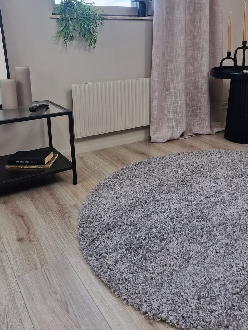 Lounge Ryamatta 240 cm Rund - Silver - Textil & mattor - Mattor - Modern matta - Ryamatta & luggmatta