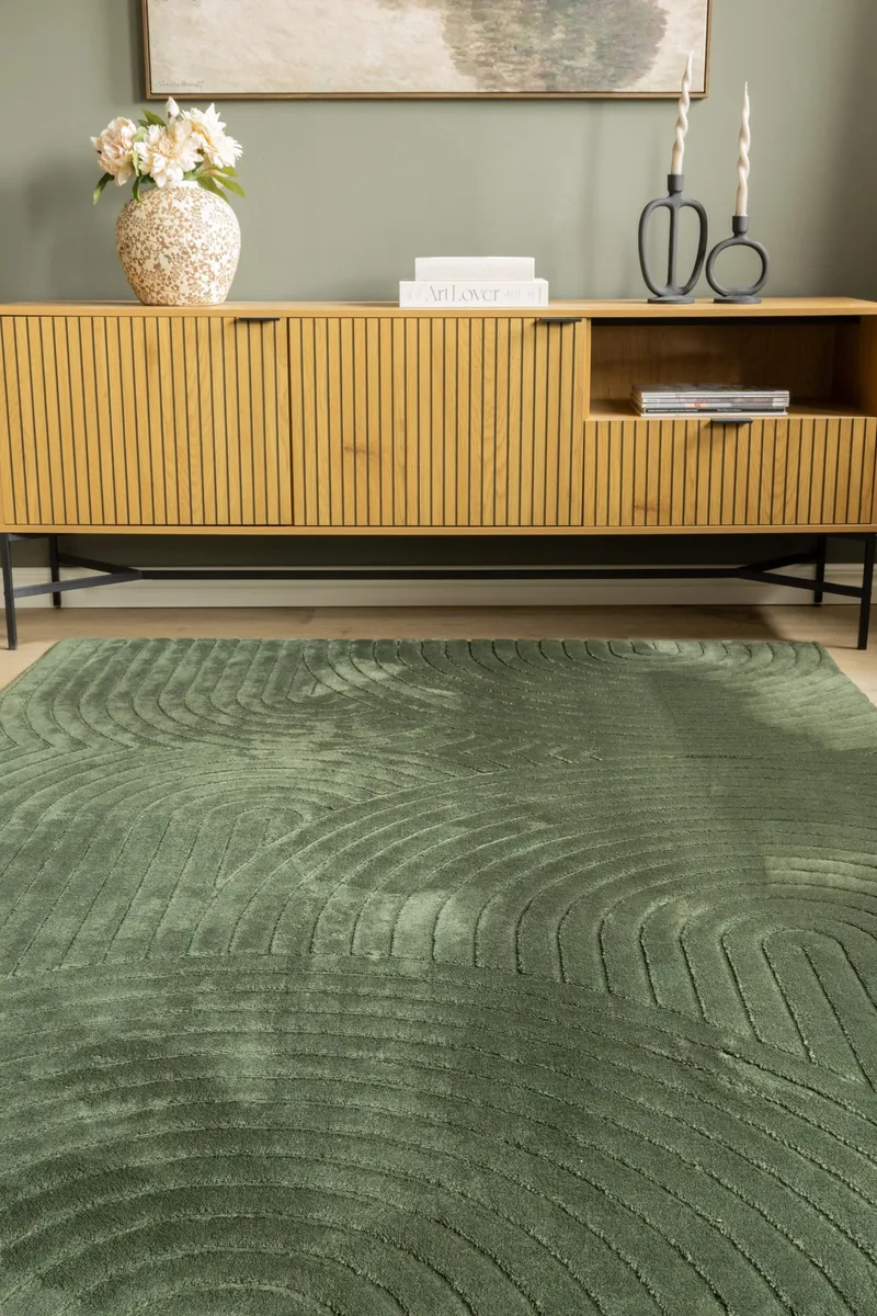 Maskinvävd Matta Cozy Zen 155x230 cm - Smaragdgrön - Textil & mattor - Mattor - Modern matta - Wiltonmattor