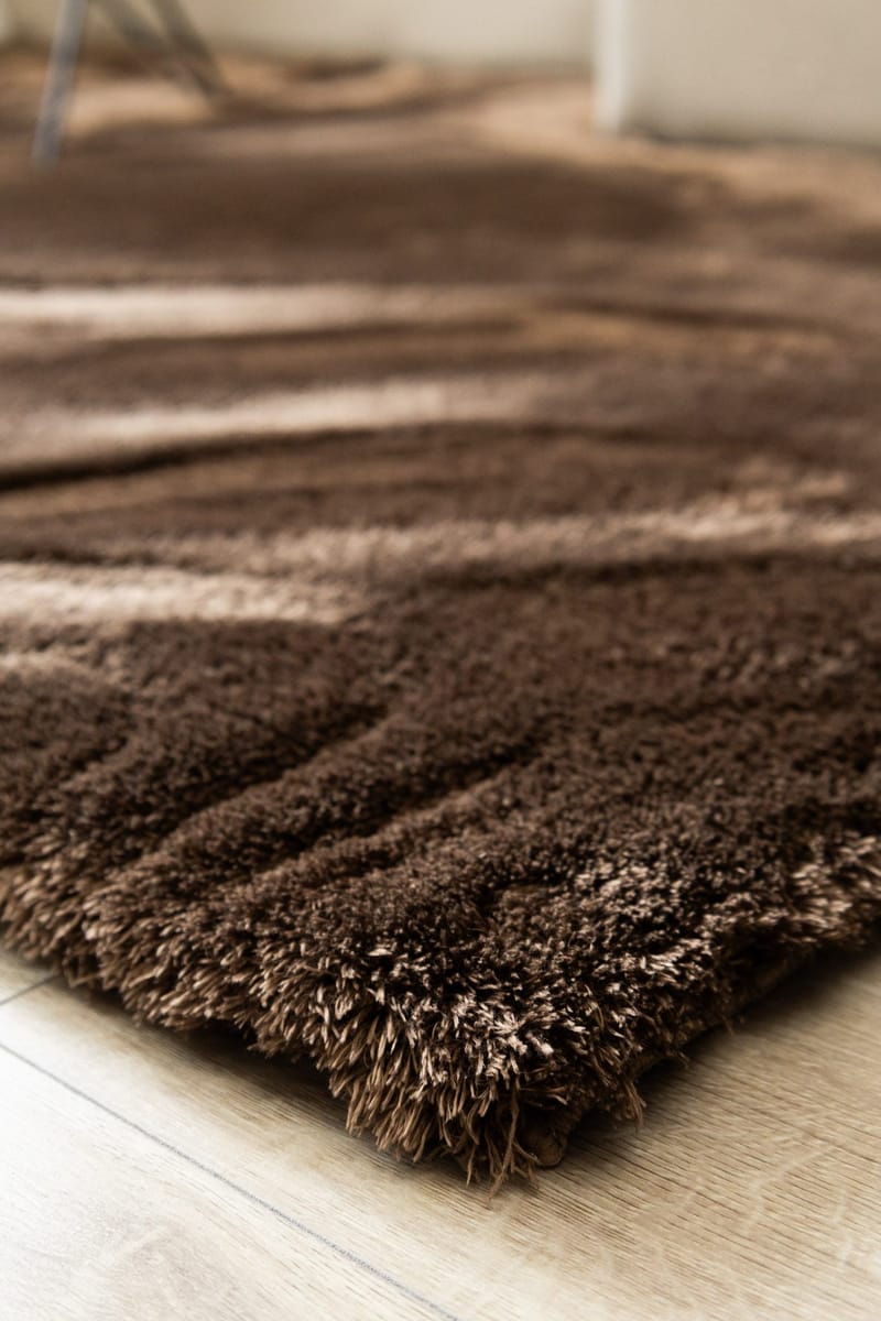 Maskinvävd Matta Novelle Kravdratisk 200x200 cm - Choklad - Textil & mattor - Mattor - Modern matta - Ryamatta & luggmatta