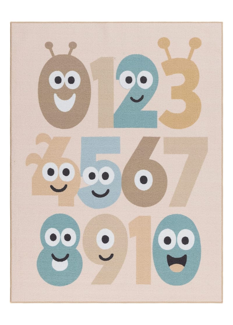 Maskinvävd Matta Play Numbers 120x160 cm, Linne