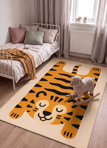 Maskinvävd Matta Play Tiger 120x160 cm - Linne - Textil & mattor - Mattor - Modern matta - Wiltonmattor