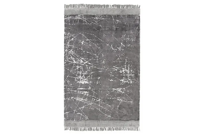 Matta Hanli - Grå, vit, 140x200 cm - Textil & mattor - Mattor - Modern matta - Viskosmatta & konstsilkesmatta