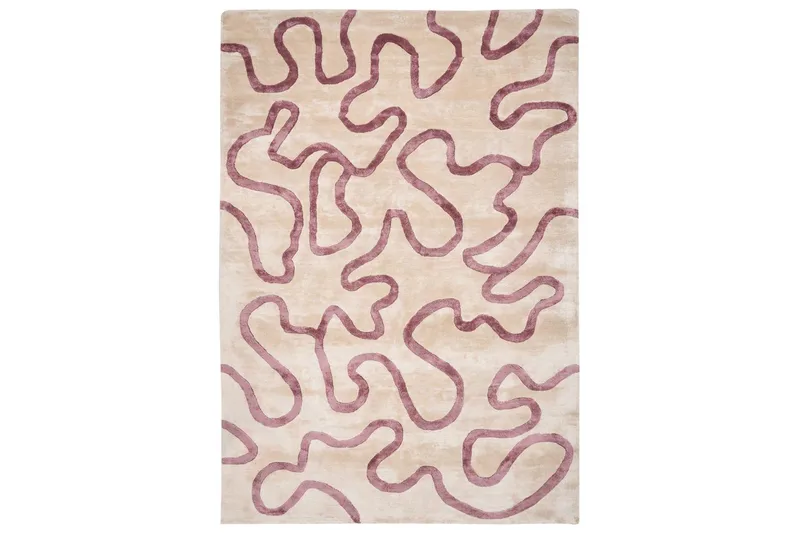 Matta Kappar - Beige, Rosa - Textil & mattor - Mattor - Modern matta - Viskosmatta & konstsilkesmatta