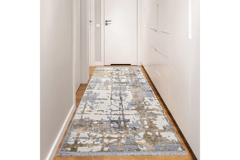 Naveena Gångmatta 80x500 cm Rektangulär, Grå/Beige/Creme