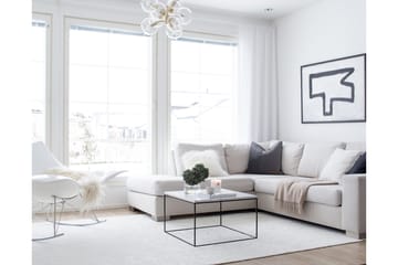 Hattara Matta Rund 133 cm Vit - VM Carpets - Textil & mattor - Mattor - Modern matta - Ryamatta & luggmatta