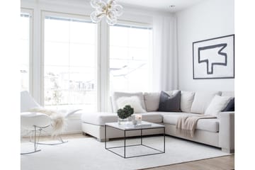 Hattara Matta Rund 160 cm Vit - VM Carpets - Textil & mattor - Mattor - Modern matta - Ryamatta & luggmatta