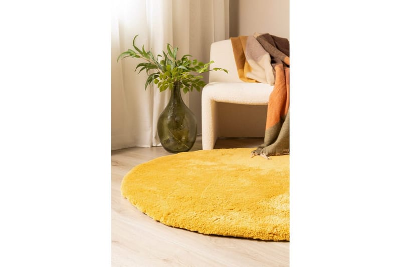 Ryamatta Royal Deluxe Rund - 160x160 cm, Yellow - Textil & mattor - Mattor - Modern matta - Ryamatta & luggmatta