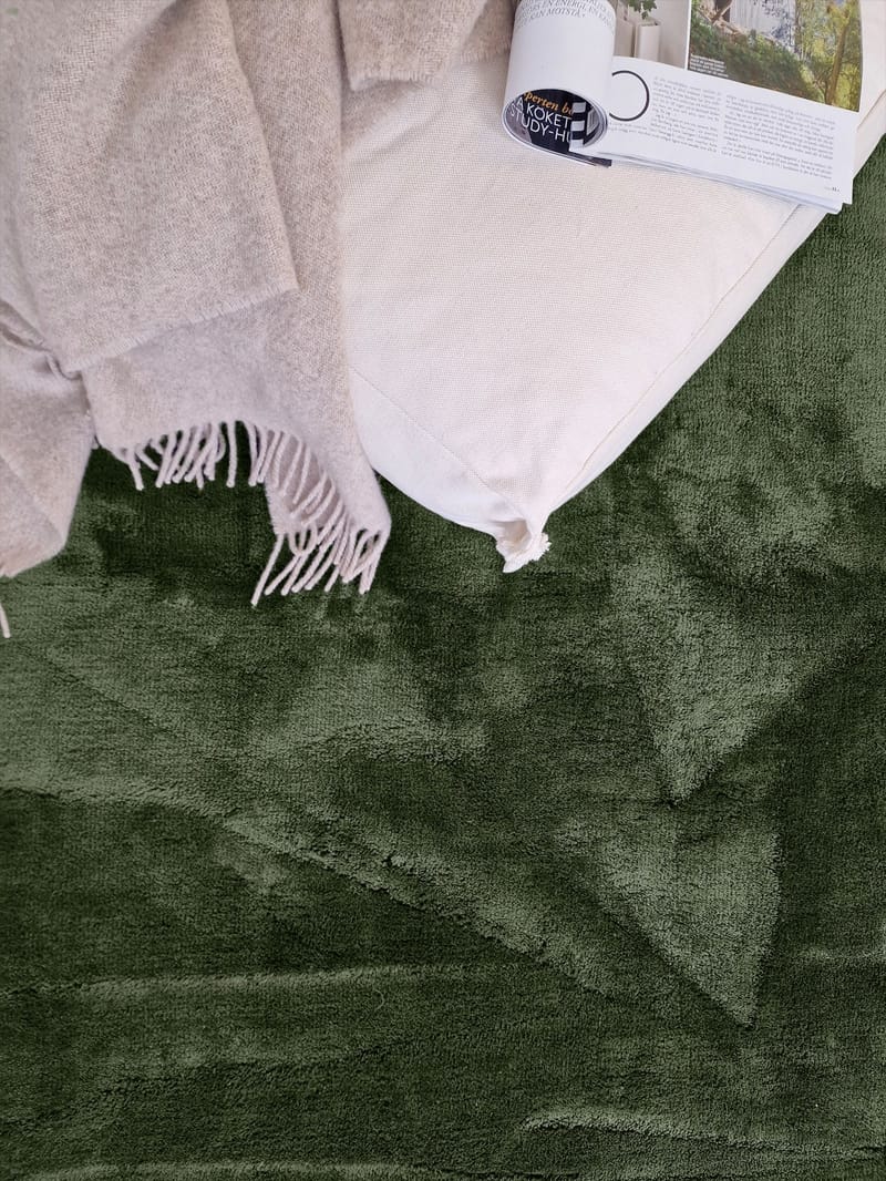 Cozy Ryamatta 110x160 cm Rektangulär - Grön - Textil & mattor - Mattor - Modern matta - Ryamatta & luggmatta