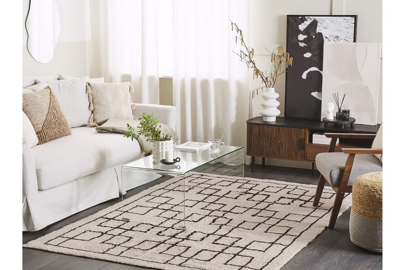Turhal Ryamatta 160x230 cm - Beige - Textil & mattor - Mattor - Modern matta - Bomullsmatta