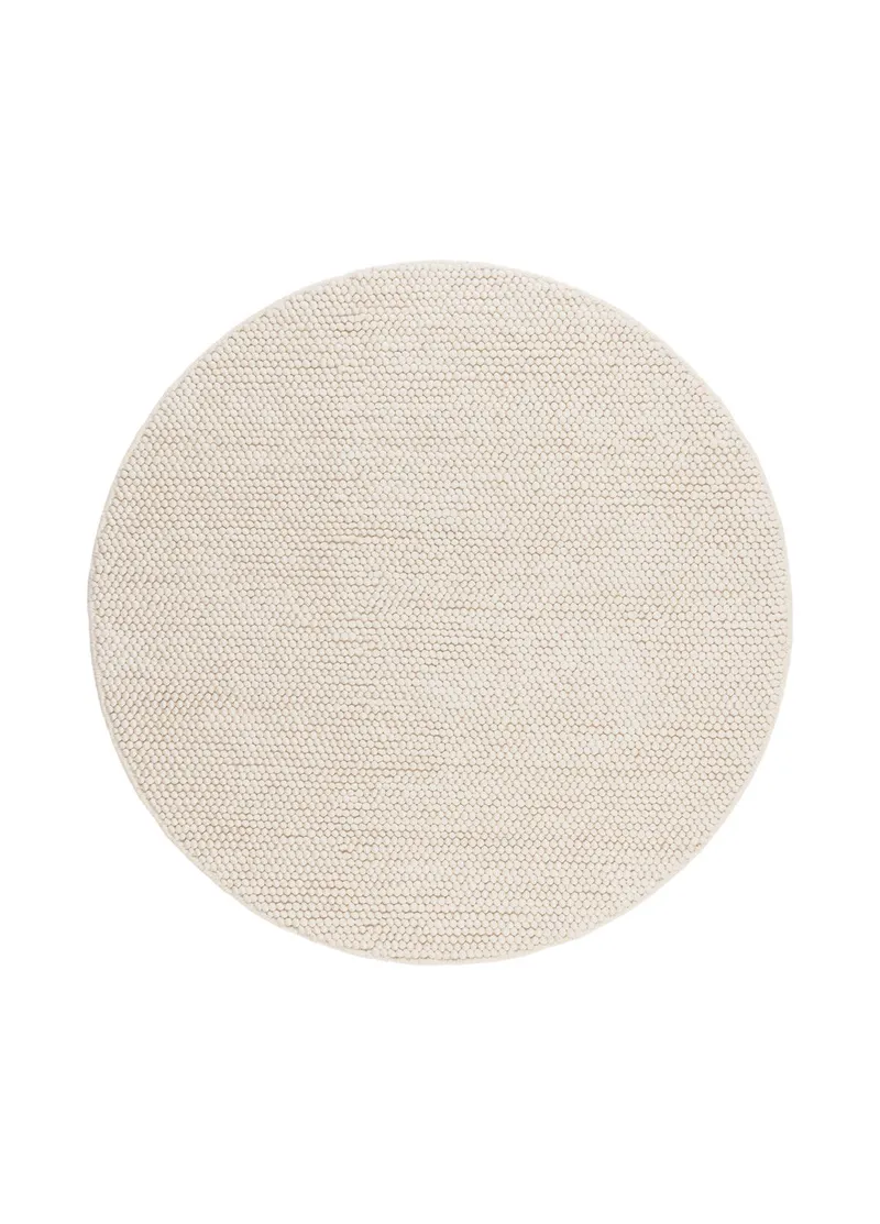 Handvävd Matta Bubble Rund 160 cm, Creme