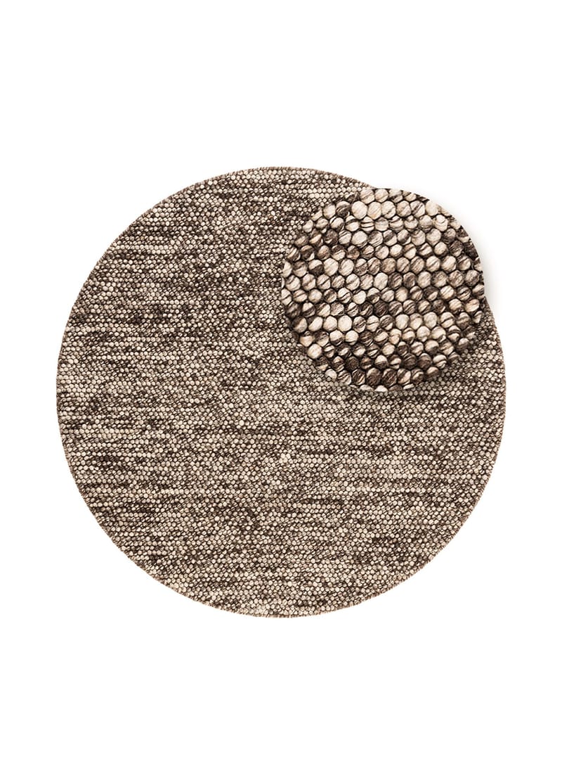 Handvävd Matta Bubble Rund 240 cm - Choklad Melange - Textil & mattor - Mattor - Modern matta - Ullmatta