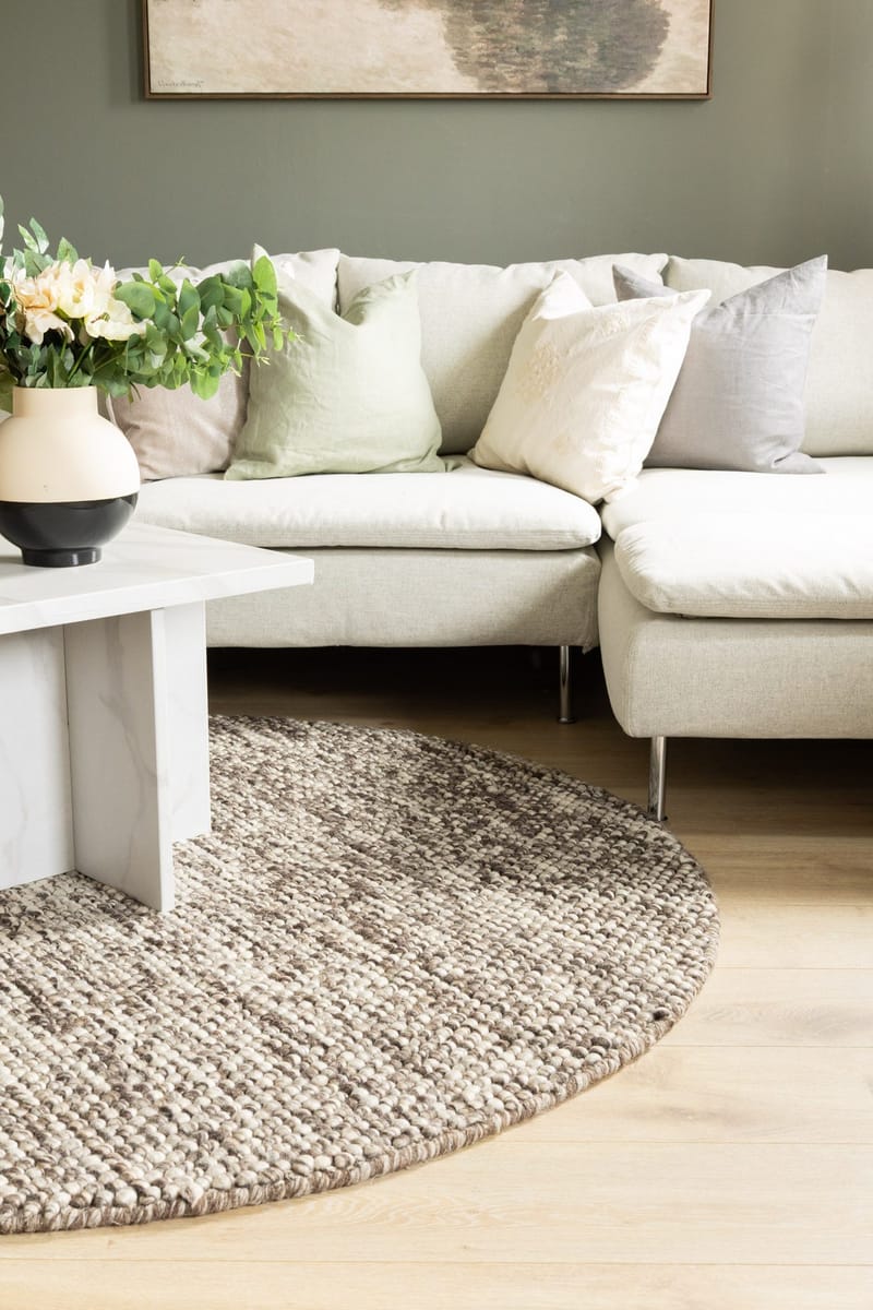 Handvävd Matta Bubble Rund 240 cm - Choklad Melange - Textil & mattor - Mattor - Modern matta - Ullmatta