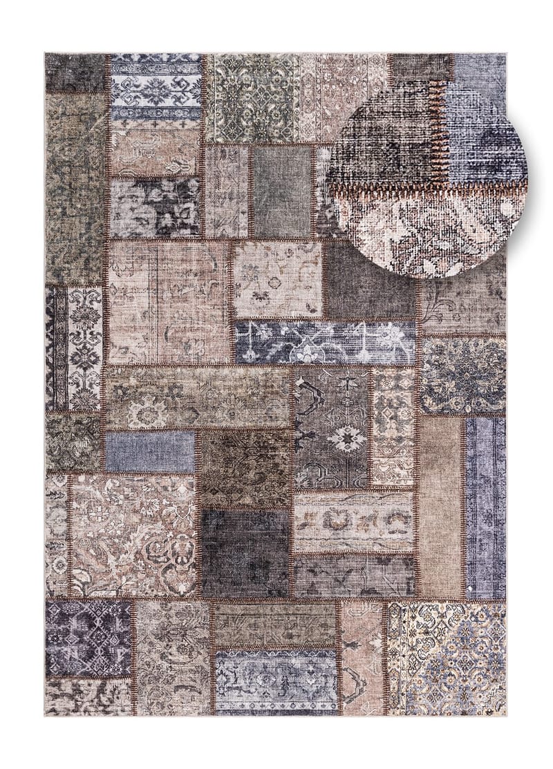 Maskinvävd Matta Tarfaya Patch 200x290 cm - Smaragdgrön - Textil & mattor - Mattor - Orientaliska mattor - Patchwork matta