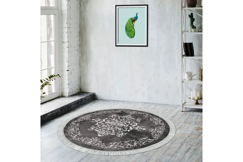 Alanur Home Matta 180 cm Rund - Grå/Vit - Textil & mattor - Mattor - Modern matta - Wiltonmattor