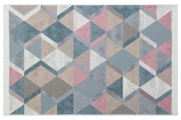 Mihriban Matta 160x230 cm - Blå/Rosa/Beige/Grå/Bomull - Textil & mattor - Mattor - Flatvävda mattor
