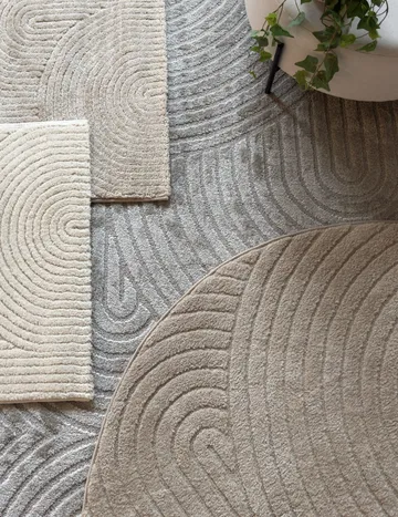Maskinvävd Matta Genova Zen Rund 120 cm - vit - Textil & mattor - Mattor - Modern matta - Wiltonmattor