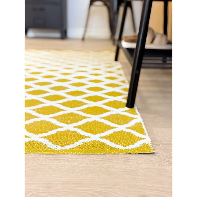 Plastmatta Hilma Wave - 70x150 cm, Gul - Textil & mattor - Mattor - Modern matta - Wiltonmattor