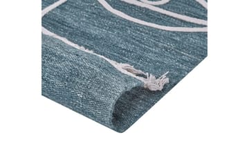 Plattvävd Yavu - Blå, Vit, 140x200 cm - Textil & mattor - Mattor - Utomhusmattor - Balkongmatta & altanmatta